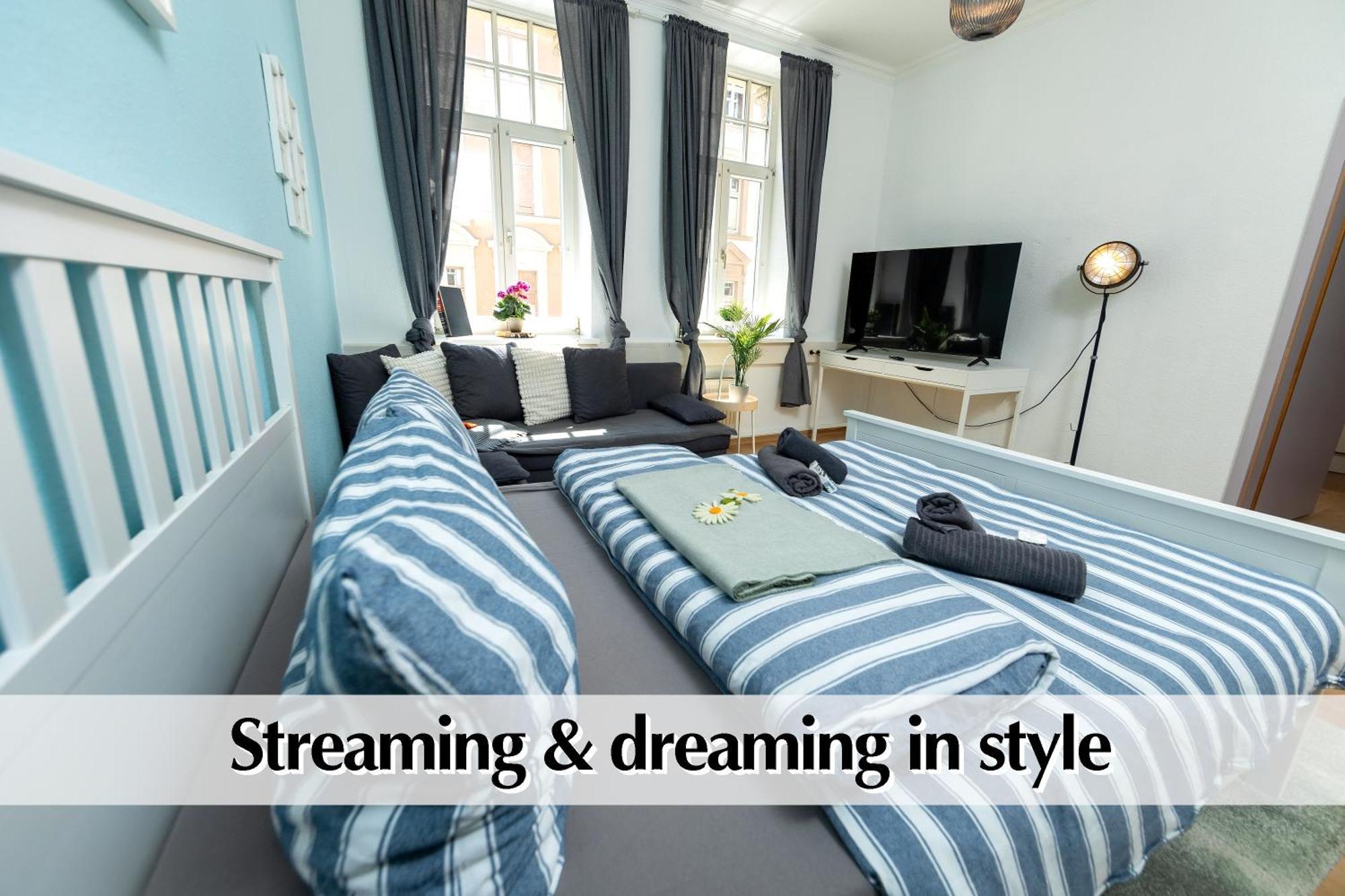 12 Fewos Im Jugendstilhaus Mit Aufzug, Terrasse, Kingsize-Bett, Smart-Tv, Etc Erfurt Bilik gambar