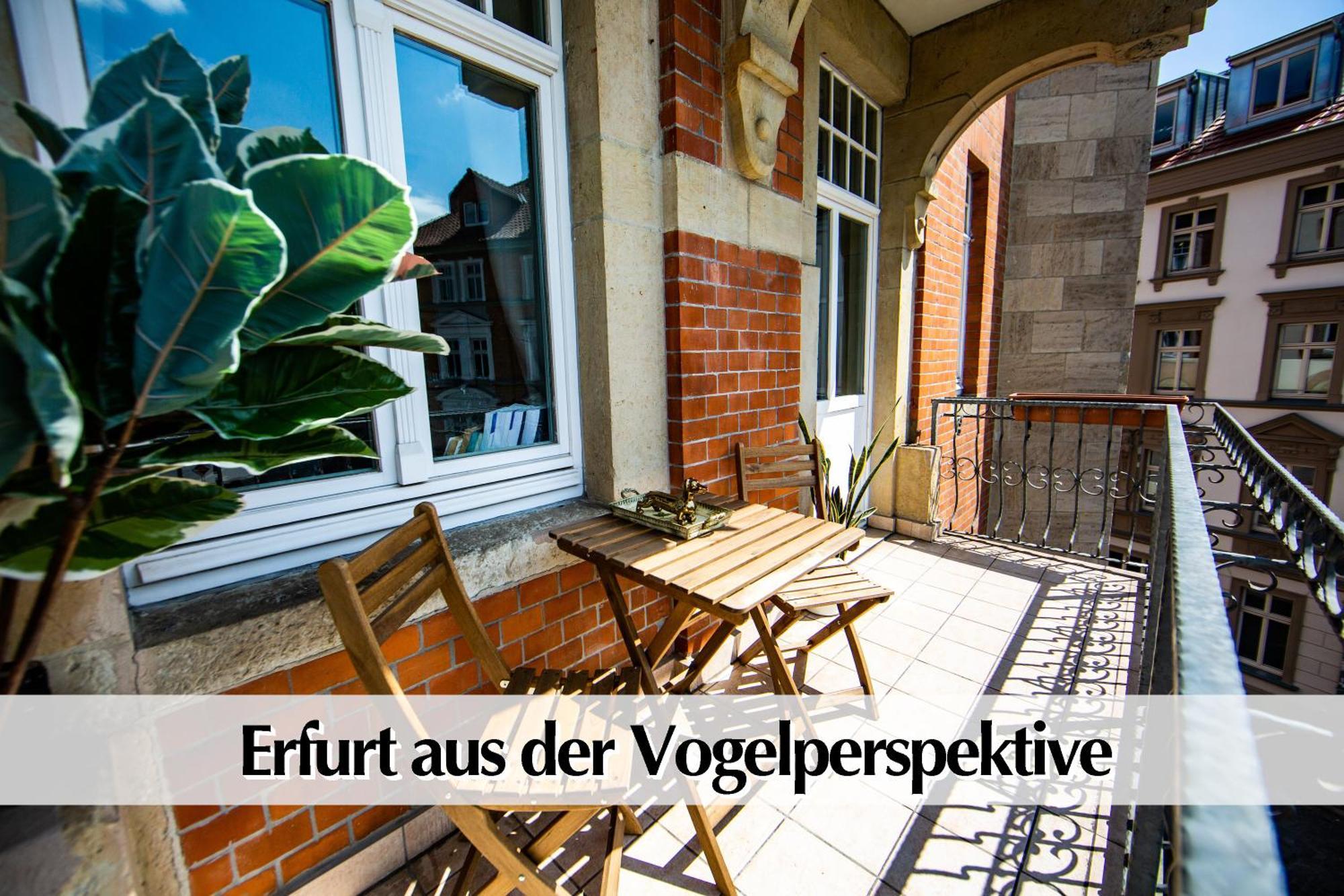12 Fewos Im Jugendstilhaus Mit Aufzug, Terrasse, Kingsize-Bett, Smart-Tv, Etc Erfurt Bilik gambar
