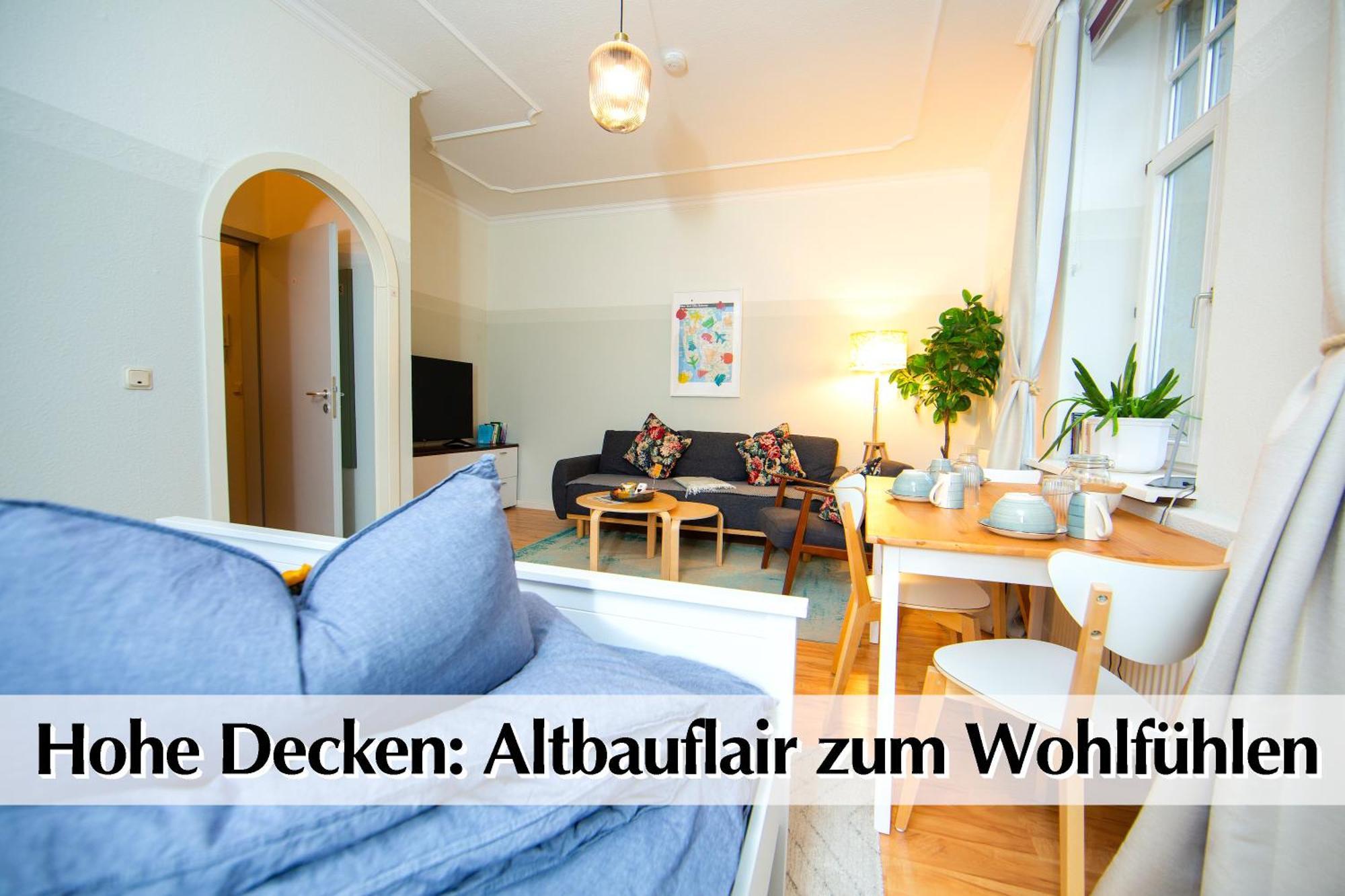 12 Fewos Im Jugendstilhaus Mit Aufzug, Terrasse, Kingsize-Bett, Smart-Tv, Etc Erfurt Bilik gambar